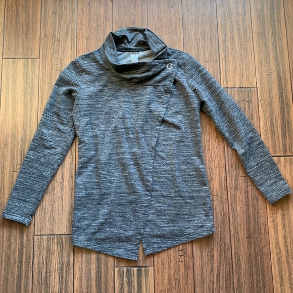 Danskin Sweaters - 080. Danskin Grey Drape Front Sweater